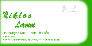 miklos lamm business card