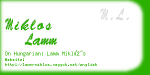 miklos lamm business card